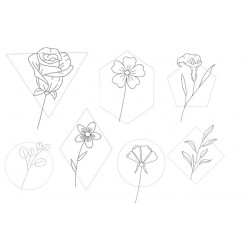 Stickserie - Geo Flowers